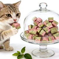 Friandises pour chats personnalisables en gros, lyophilisées, riches en protéines, aux canneberges, poulet et herbe à chat, pour la nutrition et la gestion des boules de poils