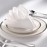 Nappe ronde blanche de 132 pouces, en coton satiné tricoté de qualité supérieure, style européen, durable, pour mariage et dîner