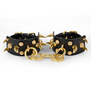 FUNSM esposas <span class=keywords><strong>de</strong></span> cuero erótico esclavo Bondage Gear BDSM esposas mano restricción SM juego Bondage Gear para Mujeres Hombres - Product Image 4