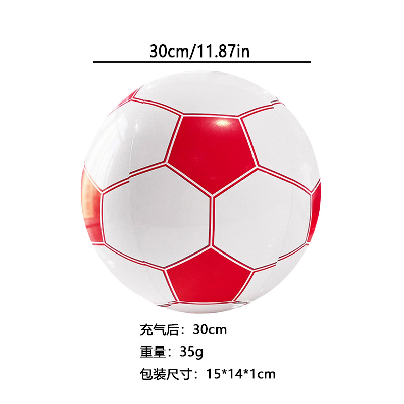Balón de fútbol rojo (30 cm cuando está inflado)