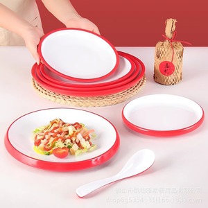 <b>Melamine</b> side dish <b>plate</b>, round deep <b>plate</b>, cooking <b>plate</b>, cold dish <b>plate</b>, imitation porcelain <b>plate</b>, straw hat <b>plate</b>, - Product Image 3