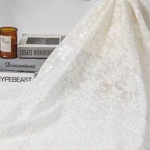 Vente directe d'usine, dentelle à fleurs en soie bombée brodée en maille tricotée haut de gamme, garniture en dentelle perlée, <span class=keywords><strong>tissu</strong></span> 100% acrylique pour vêtements, jupes - Product Image 5