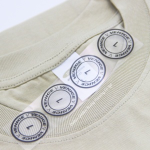 Etichette Personalizzate ODM Trasparenti per Abbigliamento, Tag Adesivi per Vestiti da Uomo e <span class=keywords><strong>Donna</strong></span>, Etichette Rotonde in Carta Bopp Trasparente - Product Image 3