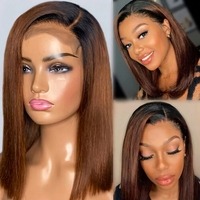 Perruques courtes bob en cheveux naturels vietnamiens pas chers, perruques frontales en dentelle HD sans colle pour femmes noires