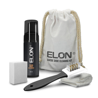 Kit d'entretien de chaussures naturel 150ML breveté nettoyant de baskets en toile de sport blanche avec mousse et chiffon pour le nettoyage et l'entretien des chaussures