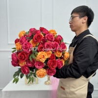 Bola Bunga Mawar Kuning Buatan Tangan Berkualitas Tinggi untuk Dekorasi Meja Pernikahan, Pesta, Hari Valentine, Wisuda