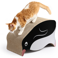 Maison pour chat en carton écologique personnalisée en gros, motif pingouin