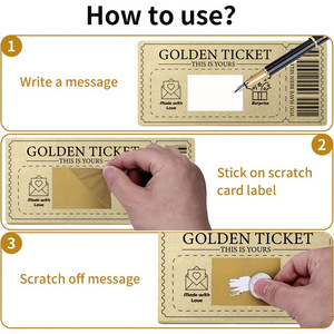 Vàng vé cào ra có thể ghi thiệp chúc mừng nghệ thuật giấy với phong bì cho bất ngờ - Product Image 5