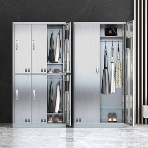 Stainless Steel 6-Compartment <b>Lockers</b> With Hinged Doors For Commercial Use Rust Resistant <b>Storage</b> Units - Product Image 3