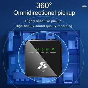 Microphone cravate sans fil SX10 pour ordinateur de bureau avec suppression du bruit, batterie de 16 heures, enregistrement audio/vidéo pour iPhone et Android - Product Image 4