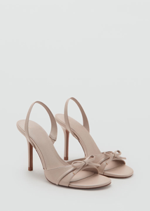Élégantes sandales à talons hauts beiges avec nœud pour femme, à bride arrière, <span class=keywords><strong>bout</strong></span> <span class=keywords><strong>ouvert</strong></span>, talon aiguille, pour soirée d'été 2026 - Product Image 2