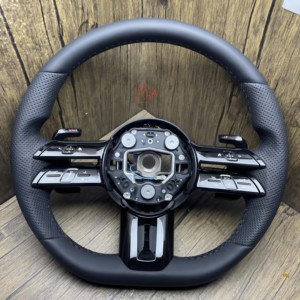 Volant de voiture personnalisé en cuir intégral pour Benz A B C E <span class=keywords><strong>S</strong></span> G <span class=keywords><strong>GLA</strong></span> <span class=keywords><strong>45</strong></span> GLB 35 GLC 63 GLE 63 GLS 63 G 63 SL 63 AMG 2021 - Product Image 4