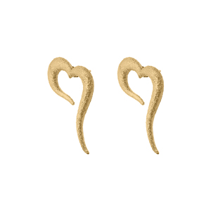 Boucles d'oreilles modernes en forme de cœur, clous sculpturaux, finition texturée, élégantes, légères, bijoux de mode pour femmes, à porter au quotidien - Product Image 1