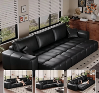 Hochwertiges Modernes Echtleder-Ecksofa Umweltfreundlicher Schwamm Mehrsitzer Amerikanischer Stil