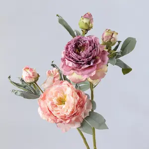 Wholesale 3 Heads Artificial Peony Flowers Peony Artificial Peony Branch