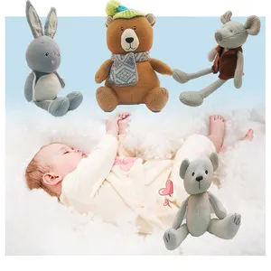 Boneka hewan rajut kustom mainan boneka beruang coklat benang wol lucu untuk anak-anak