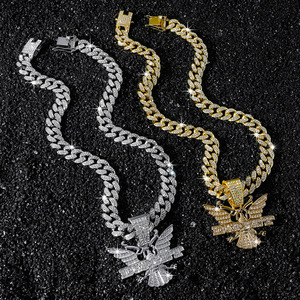 Collier Pendentif Aigle Animalier Design Hip-Hop Populaire Personnalisé Plaqué Or Argent pour Hommes Bijoux de Mode Vente en Gros - Product Image 2