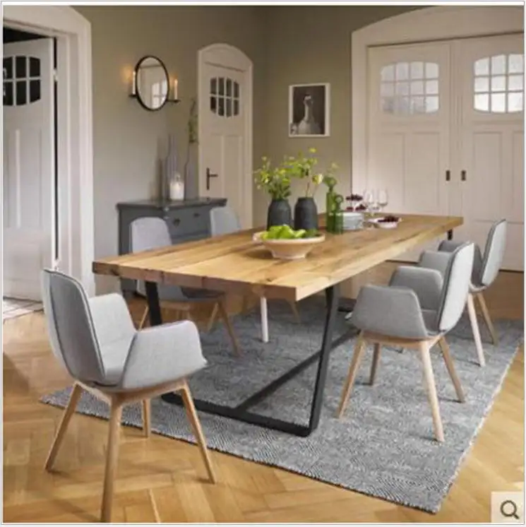 Mesa de comedor de madera moderna, mueble de comedor, 1 mesa, 4 sillas, 6 sillas combinadas