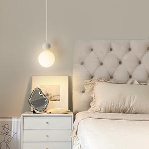 현대 중간 흰색 따뜻한 흰색 디 밍이 가능한 펜던트 조명 홈 사무실 거실 장식 철 + 아크릴 공 교수형 - Product Image 3