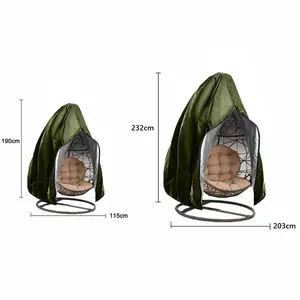 Penutup ayunan teras luar ruangan, tahan debu gaya cangkang telur kursi tunggal tahan air penutup kursi goyang gantung