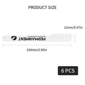 NOVISON Manufacturer Non-toxic Safety Waterproof Permanent <b>White</b> Glass <b>Markers</b> Pen Set 1-2mm Writing Width for Whiteboard Paper - Product Image 2