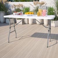 Table longue en plastique à cadre fixe Moon Wholesale 152 cm, surface lisse et lavable pour les scénarios domestiques
