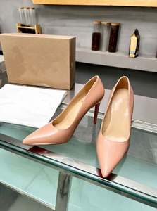 <span class=keywords><strong>Chaussures</strong></span> élégantes et sexy pour femme, nouveau style 2026, à bout pointu, talon aiguille, à enfiler, en cuir verni nude, décolletées, semelle extérieure en caoutchouc - Product Image 2