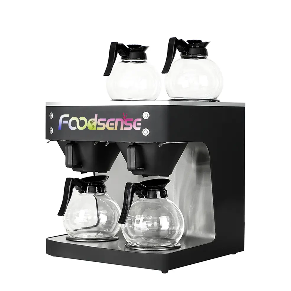 Kafeterya damıtma Cafe 10 bardak Mini ticari tam otomatik paslanmaz siyah Espresso kahve makineleri