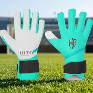 Gants de gardien de but de football au design unique, fournisseur direct d'usine, paume avant en Giga Latex, dos en mousse haute densité, personnalisables - Product Image 2