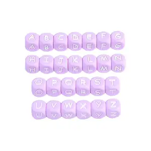 Bulk factory soft 9/12/19mm bpa-free multiple colors silicon focal character bead baby teething toy for purse