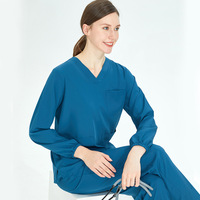 Uniforme de gommage médical Stretch Tenue de médecin de salle d'opération pour hommes Manches longues Scrubs Uniformes Ensembles Combinaison chirurgicale pour femmes