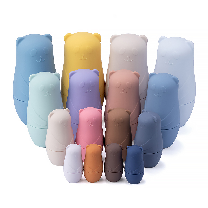 Прекрасный подарок панда Медведь русская чистая матрешка Игрушки для укладки Прорезыватель русская гнездовая кукла для малышей