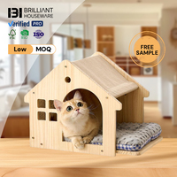 Meuble pour chat BH, condo mural, boîte, maison, perchoir, étagères murales en bois naturel pour chat, lit avec coussins lavables