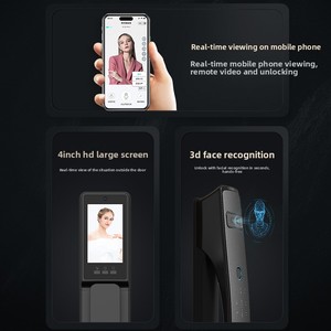 Serrure de porte intelligente entièrement automatique <span class=keywords><strong>K5</strong></span> pour usage domestique, antivol, pour portes en bois et aluminium, avec reconnaissance faciale et veineuse (palm vein) visuelle - Product Image 4