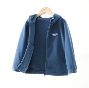 Automne nouveau Style coréen automne et hiver <span class=keywords><strong>sweat</strong></span> à glissière pour enfants vêtements pour garçons Plus veste polaire en velours - Product Image 6