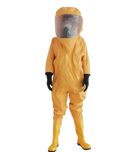 Combinaison de sécurité chimique étanche de taille moyenne (RHF1C Jaune) - PVC ignifuge, compatible avec les équipements respiratoires - Product Image 2