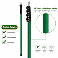 Perche télescopique en fibre de carbone 24T personnalisée, 4 sections, légère, réglable, longue portée
