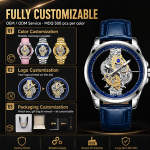 Relojes de Cuarzo Analógicos de Moda Esqueleto Resistentes al Agua para <span class=keywords><strong>Hombre</strong></span> Relojes de Pulsera de Lujo <span class=keywords><strong>Reloj</strong></span> para <span class=keywords><strong>Hombre</strong></span> Personalizado - Product Image 3