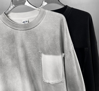 YuKaiHe Sudadera de Manga Larga 100% Algodón de 230 g/m², con Logotipo Personalizado al por Mayor, Camisetas Extra Grandes de Alta Calidad con Lavado Ácido para Hombre