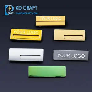 Metal Badge Customized Hotel Name Badge Pin Blank Metal Resin Logo Custom Stainless Steel Laser Rectangular Staff Name Tag