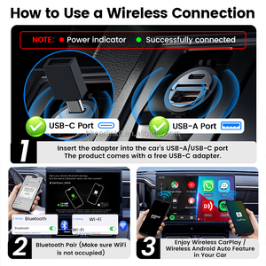 อะแดปเตอร์ Oem Odm อัปเกรด 2 in 1 Carplay Dongle Android Auto แบบมีสาย แปลงเป็นไร้สาย Carlinkit Ai Box สำหรับ Apple - Product Image 5