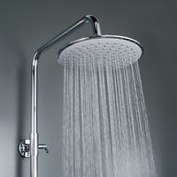 Pommeau de douche pluie de haute qualité et haute pression, rotatif à 360 degrés, grand panneau de 9 pouces, en plastique ABS, rond, chromé