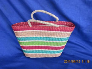 Bolso de paja de algas marinas de moda, bolso de mano tejido ecológico para playa, picnic, viajes y trajes diarios informales - Product Image 6