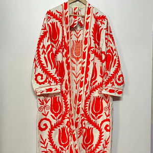 เสื้อโค้ทผู้หญิงแขนยาวปักลายซูซานี ผ้าฝ้าย 100% อุ่นสบายสำหรับฤดูหนาว เป็นมิตรกับสิ่งแวดล้อม สไตล์ลำลอง - Product Image 1