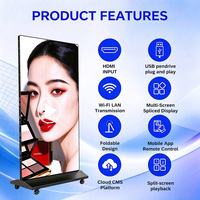Écran d'affichage numérique LED portable pliable à double face avec contrôle par application pour la promotion des boutiques de luxe