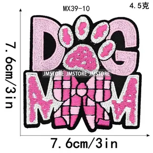 Patch Termoadesive con <span class=keywords><strong>Stampa</strong></span> di Zampa e Scritta 'Dog Mom', Piccolo Distintivo per la Festa della Mamma, Applicazione Ricamata per Magliette e Cappelli - Product Image 5