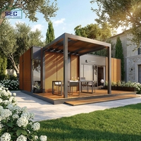 Maisonnette préfabriquée modulaire de luxe en alliage d'aluminium ResortReady, fabriquée en Chine, avec cuisine, salle de bain, confort premium, design moderne.