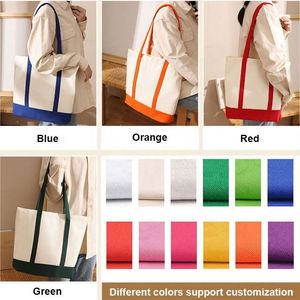 Bolsa de Lona con Diseño de Empalmes a la Moda, Bolsa de Compras de Lona Ecológica y Duradera, Bolsa de Mano de Lona de Algodón Reciclado con Logotipo Impreso Personalizado - Product Image 5