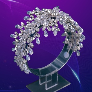 Cristal cheveux vigne mariée casque <span class=keywords><strong>front</strong></span> <span class=keywords><strong>diadème</strong></span> avec gouttelettes strass à la main accessoires de cheveux de mariage pour les femmes - Product Image 1