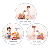 Marche-bébé musical créatif rouge à main pour bébé avec musique et lumière 3 en 1 multifonctionnel pour apprendre à marcher
